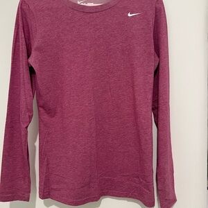 Nike Dri-FIT Maroon Long Sleeve Top Size L